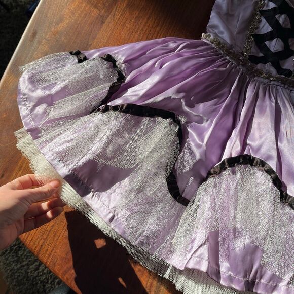 VTG 50s/60s Custom Sewn Lilac Satin Costume Dress w/ Shorts Rapunzel Style - Picture 11 of 11